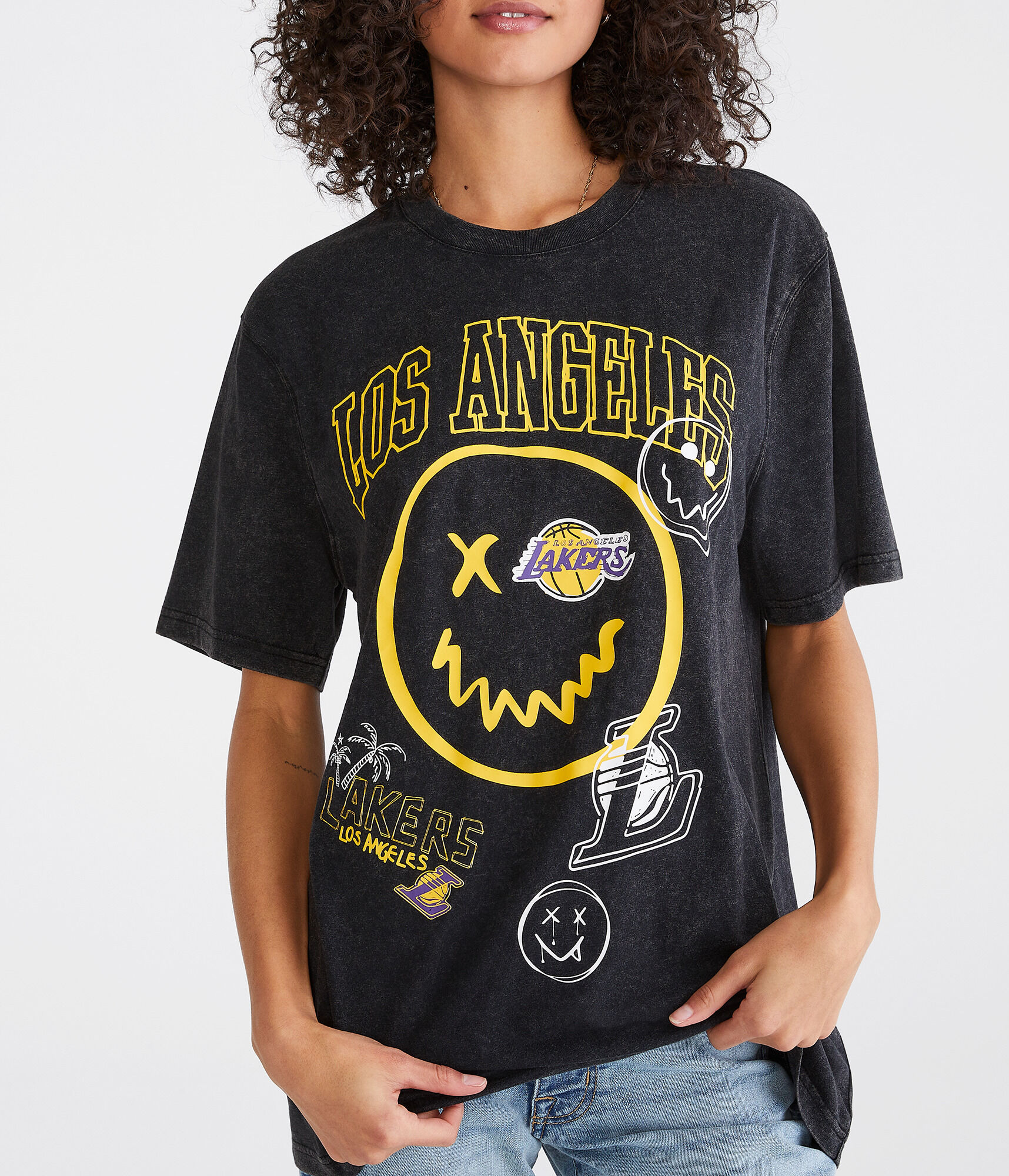 Los Angeles Lakers Smiley Relaxed Graphic Tee