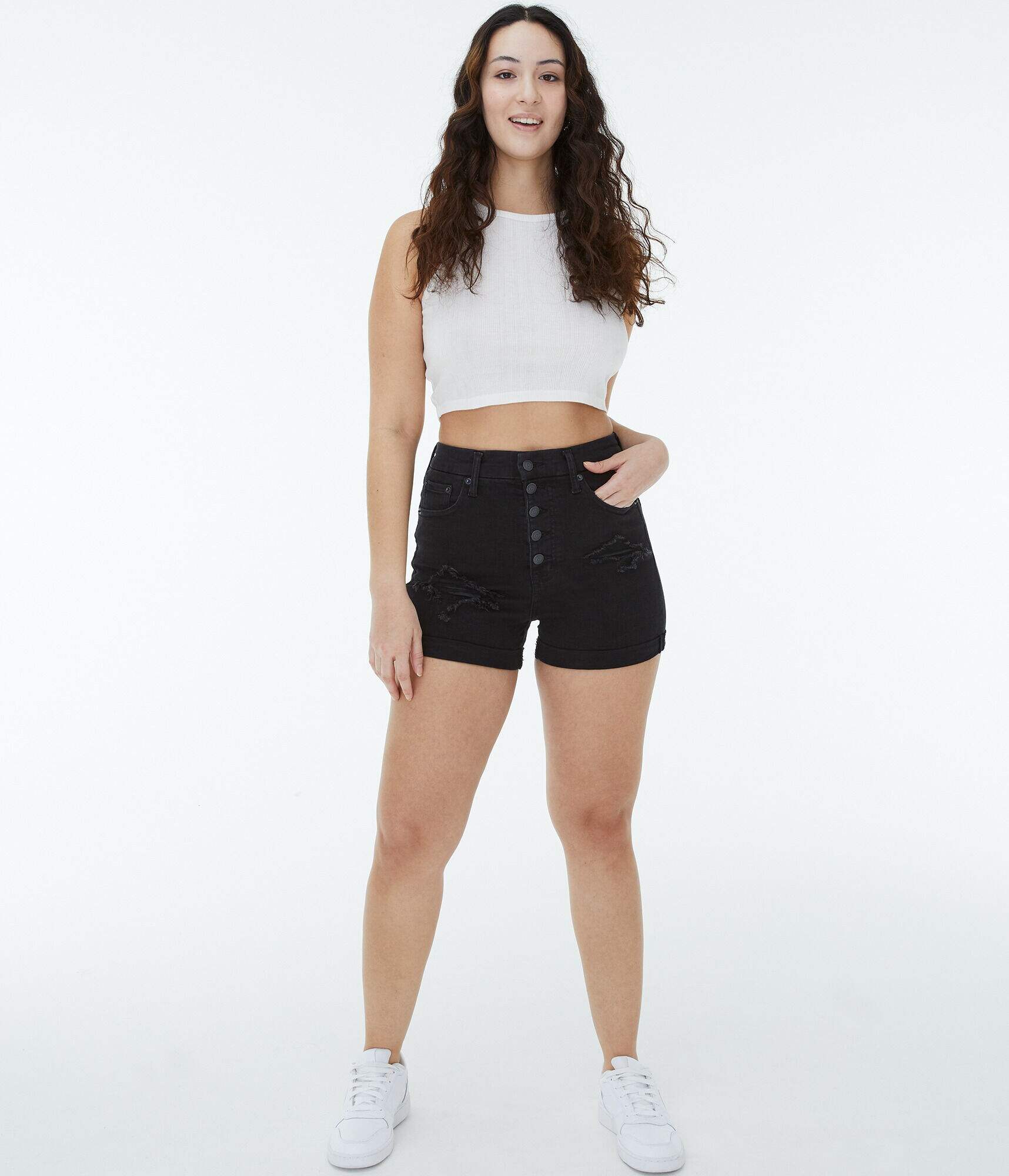 Premium Seriously Stretchy Super High-Rise Curvy Midi Shorts