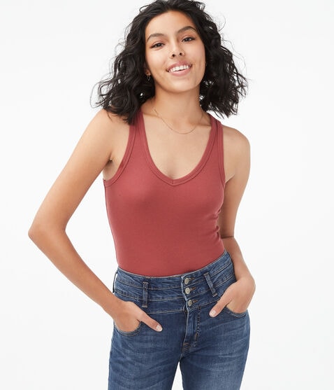 Ribbed V-Neck Tank Ribbed V-Neck Tank