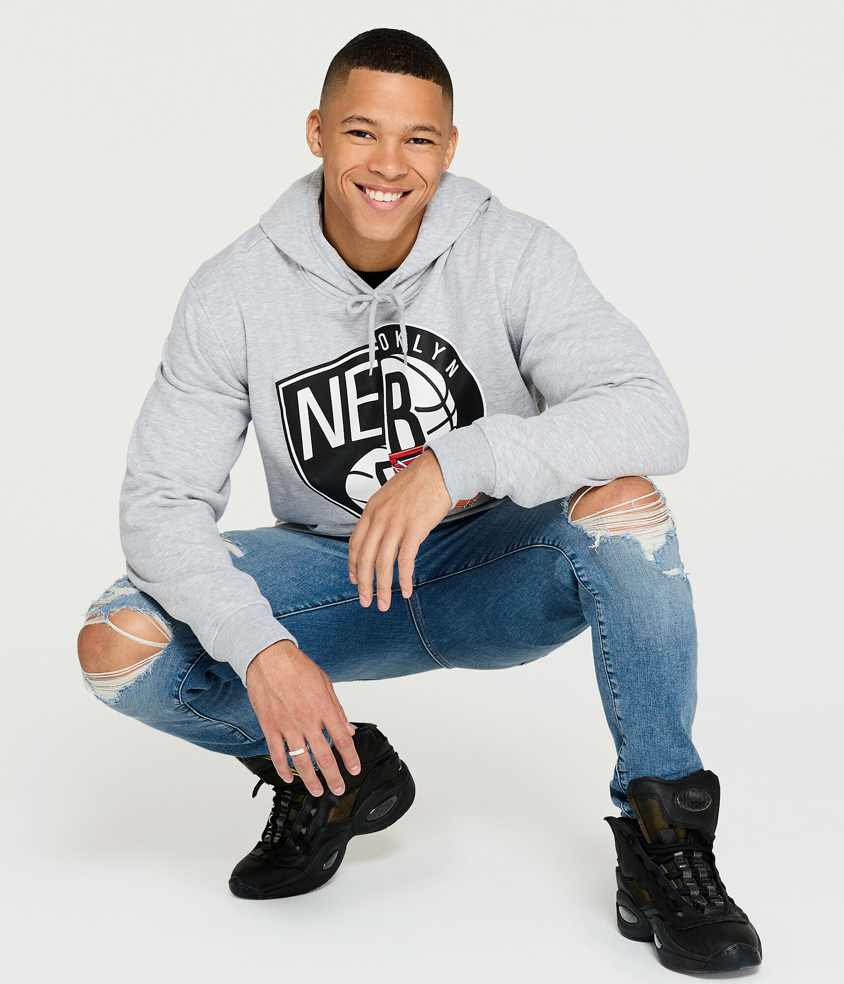 Brooklyn Nets Split Logo Pullover Hoodie