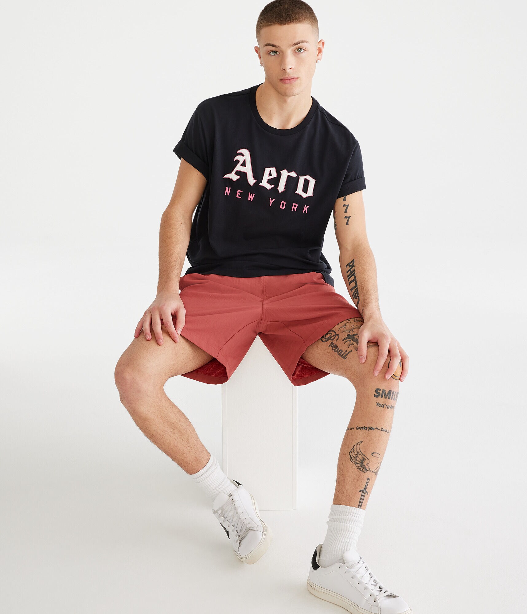 Aero New York Gothic Logo Appliqu&eacute; Graphic Tee
