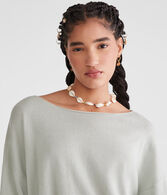 Solid Slash-Neck Sweater