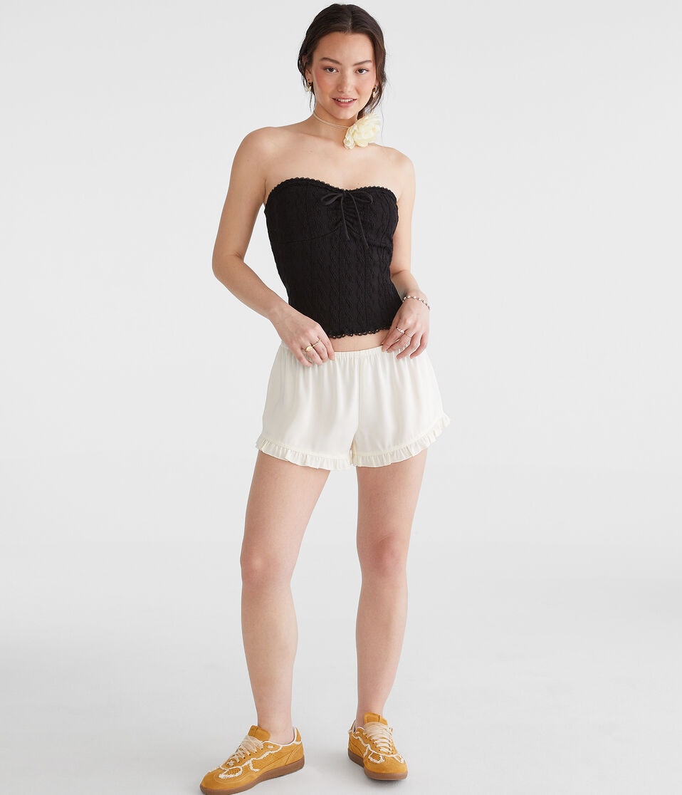 Satin Ruffle Shorts