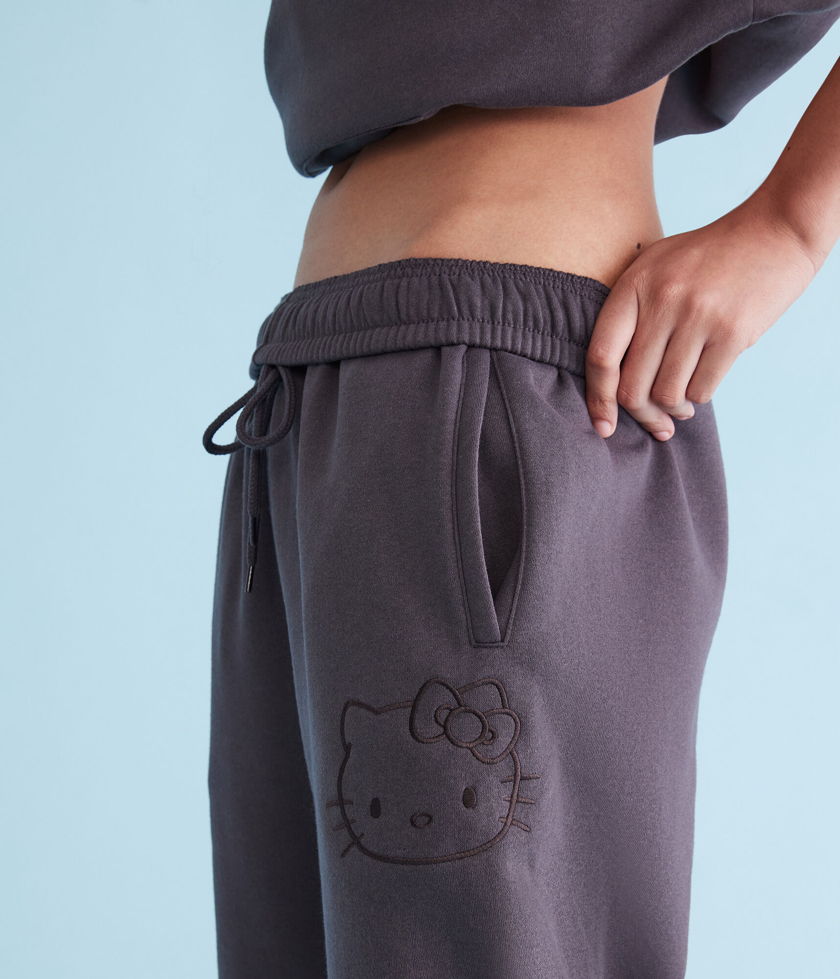 Hello Kitty Embroidered Face Jogger Sweatpants