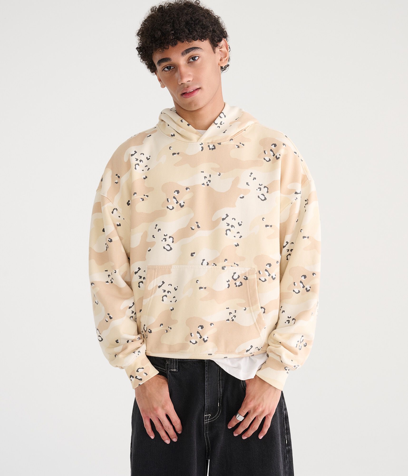 Cloud Soft Desert Camo Boxy Pullover Hoodie