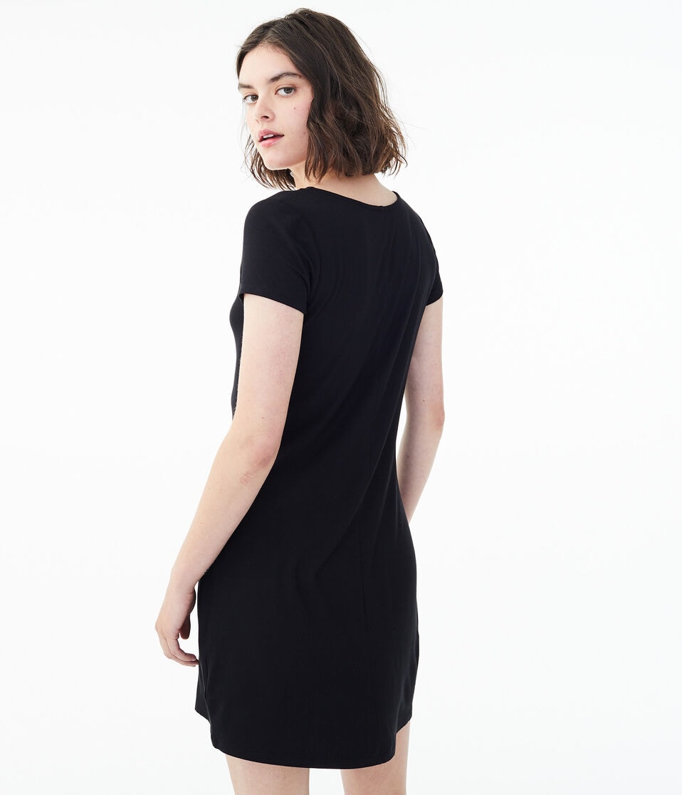 aeropostale t shirt dress Buy Aeropostale Black Solid T-Shirt Dress