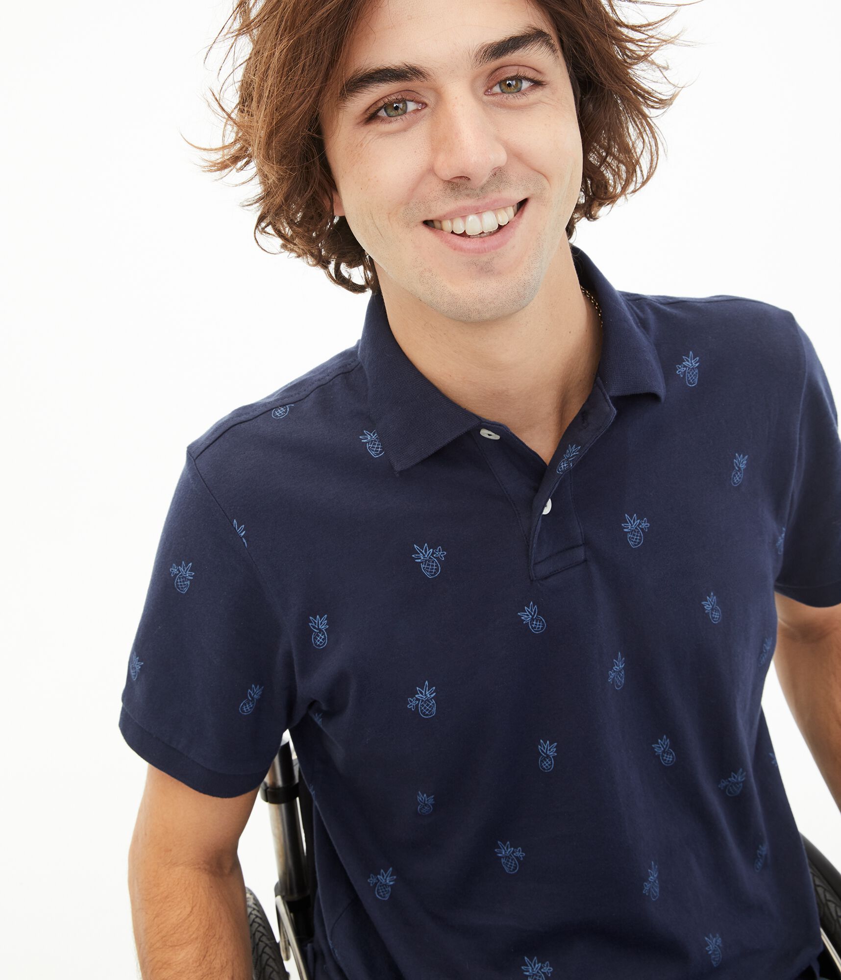 Sketched Pineapple Jersey Polo