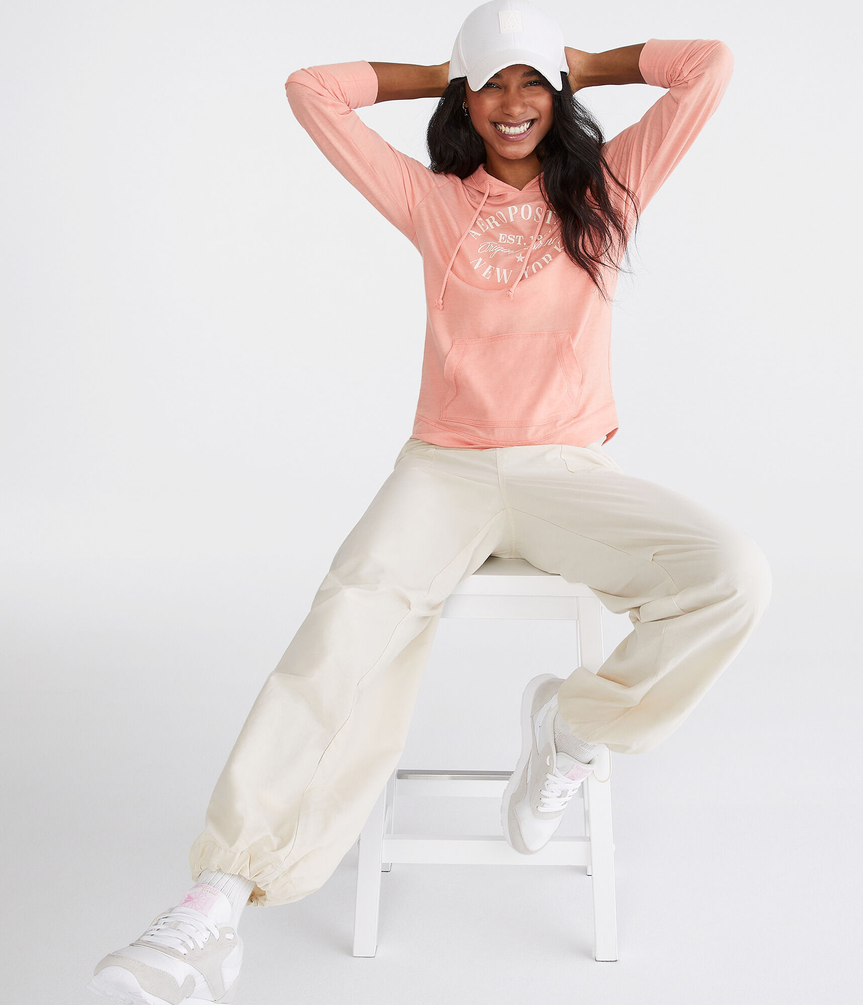 Long Sleeve New York Logo Hooded Graphic Tee