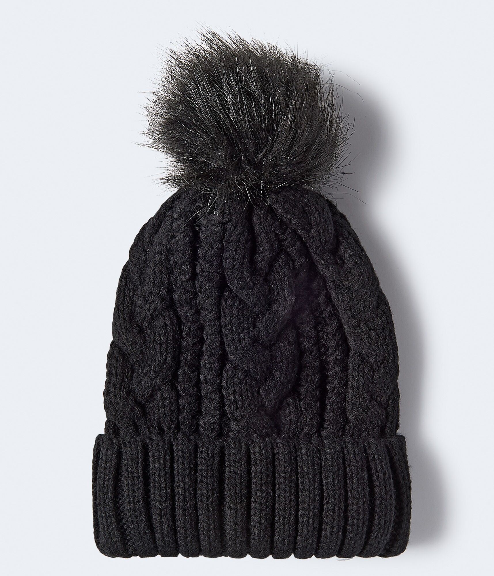 Cable-Knit Pom Hat