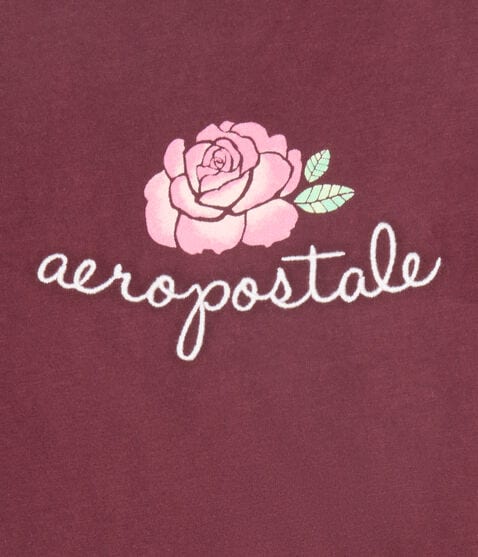 Aeropostale Script Rose Graphic Tee