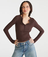 Long Sleeve Buttery Soft V-Neck Henley