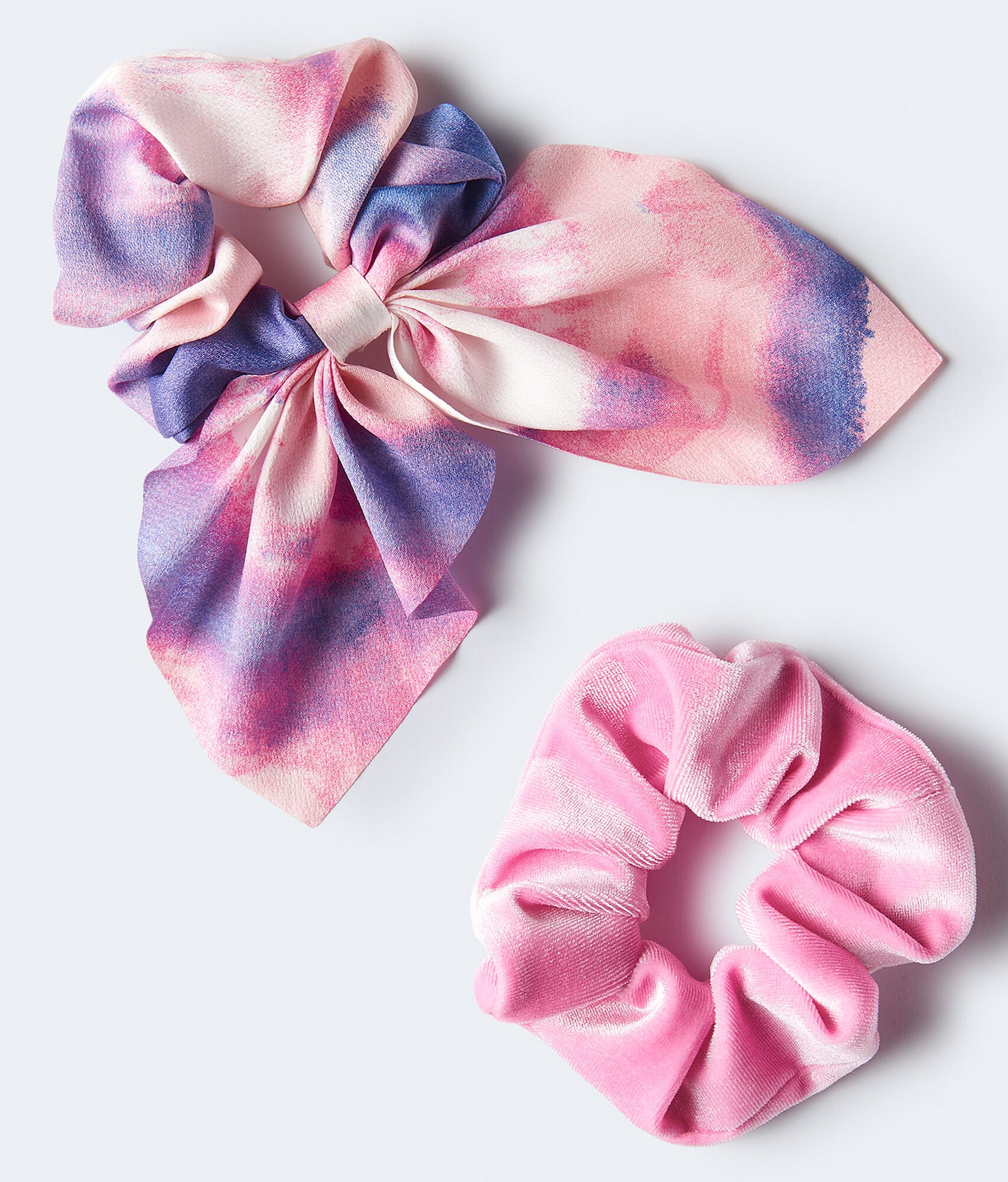 ★ JEDREFEB5★ Scrunchie Hobo Tie Dye j22ash008 Tie-Dye Bow & Velvet Scrunchie 2-Pack