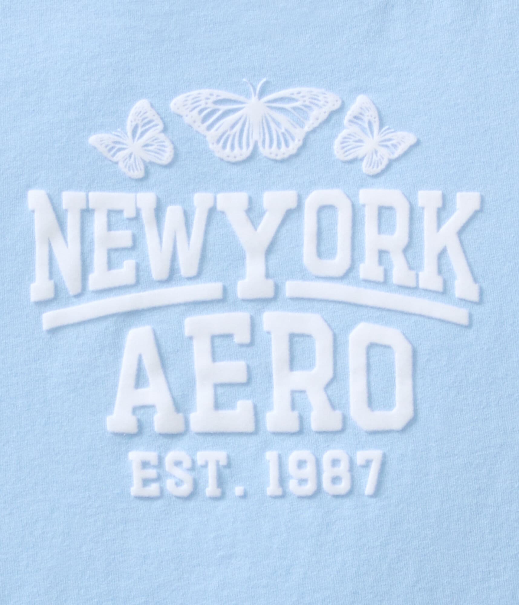 New York Aero Butterflies Flocked Graphic Tee