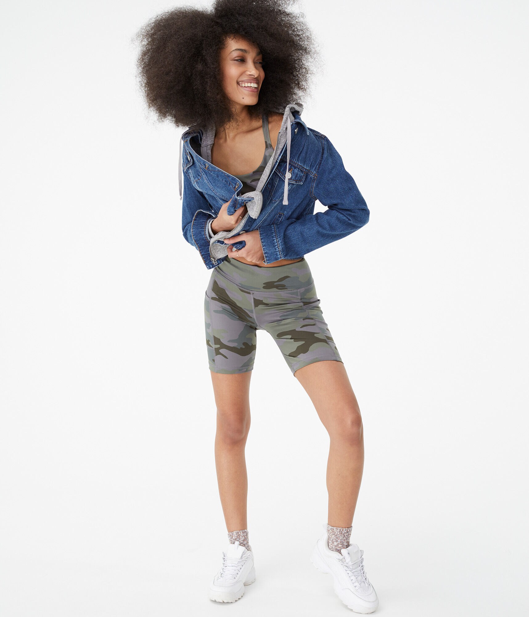 Camo Flex High-Rise Pocket Bike Shorts