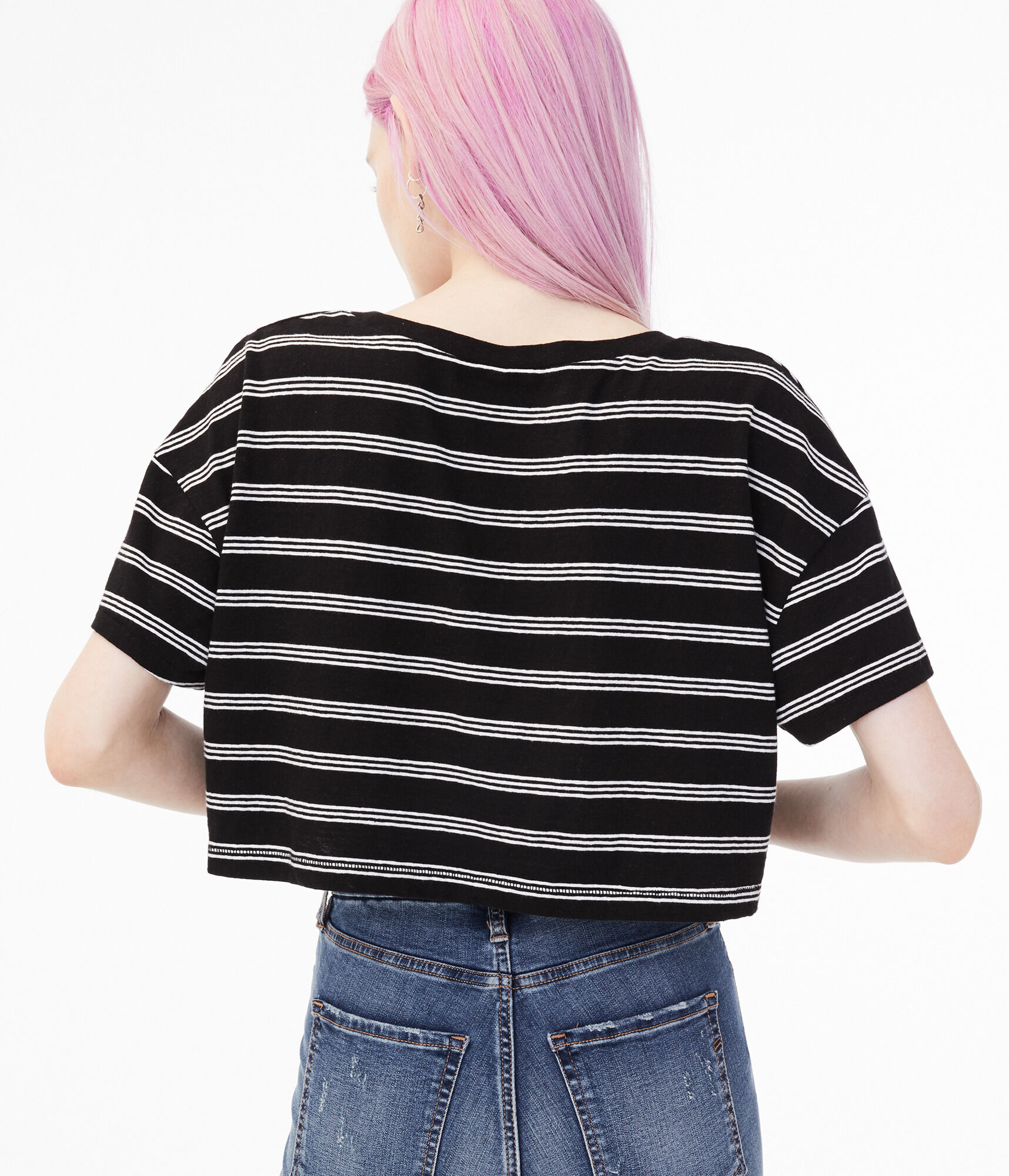 Striped Super-Cropped Tee