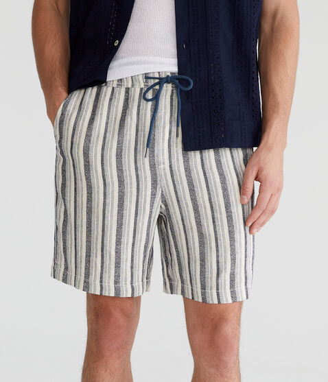 Striped Linen Shorts 7" Striped Linen Shorts 7"