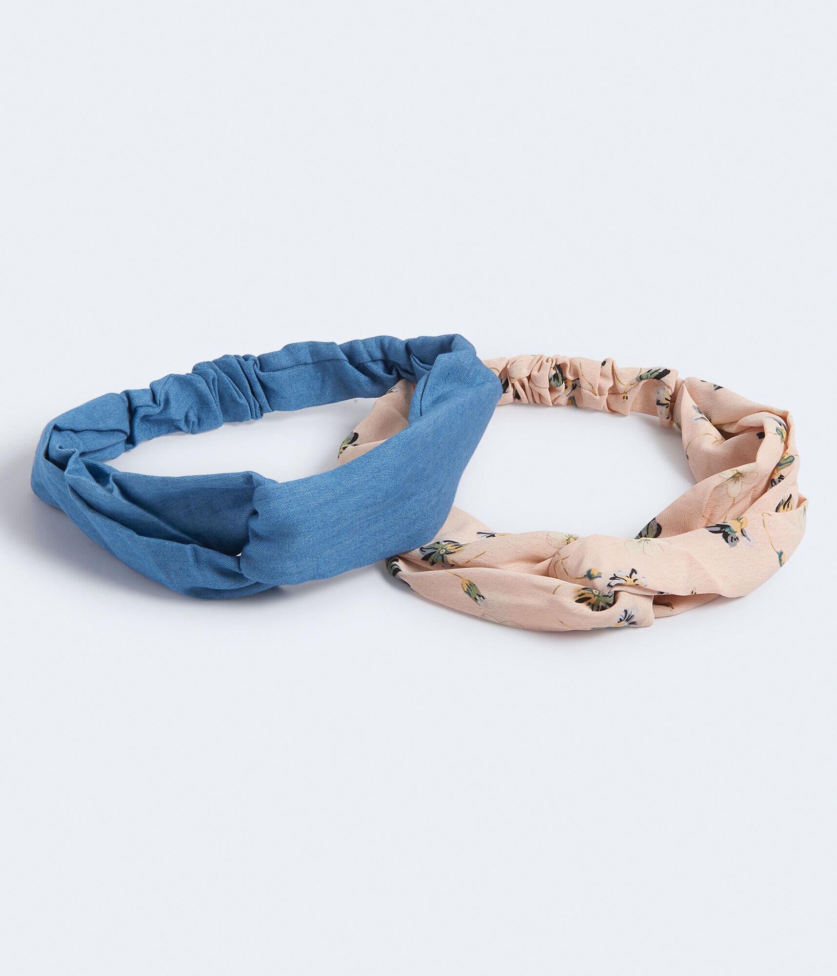 Floral &amp; Denim Twist Headband 2-Pack