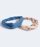 Floral & Denim Twist Headband 2-Pack