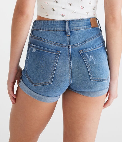 Seriously Stretchy High-Rise Denim Midi Shorts Seriously Stretchy High-Rise Denim Midi Shorts