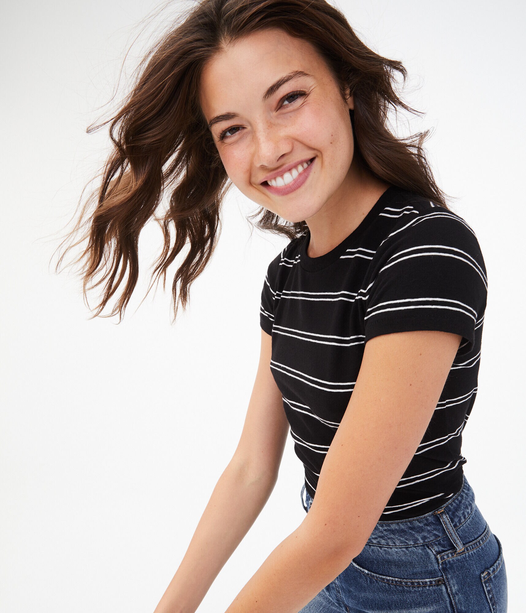 '90s Slim Kate Striped Crew Tee