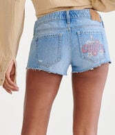 Coca-Cola® by Aéropostale Retro Coke Vintage Low-Rise Denim Shorty Shorts