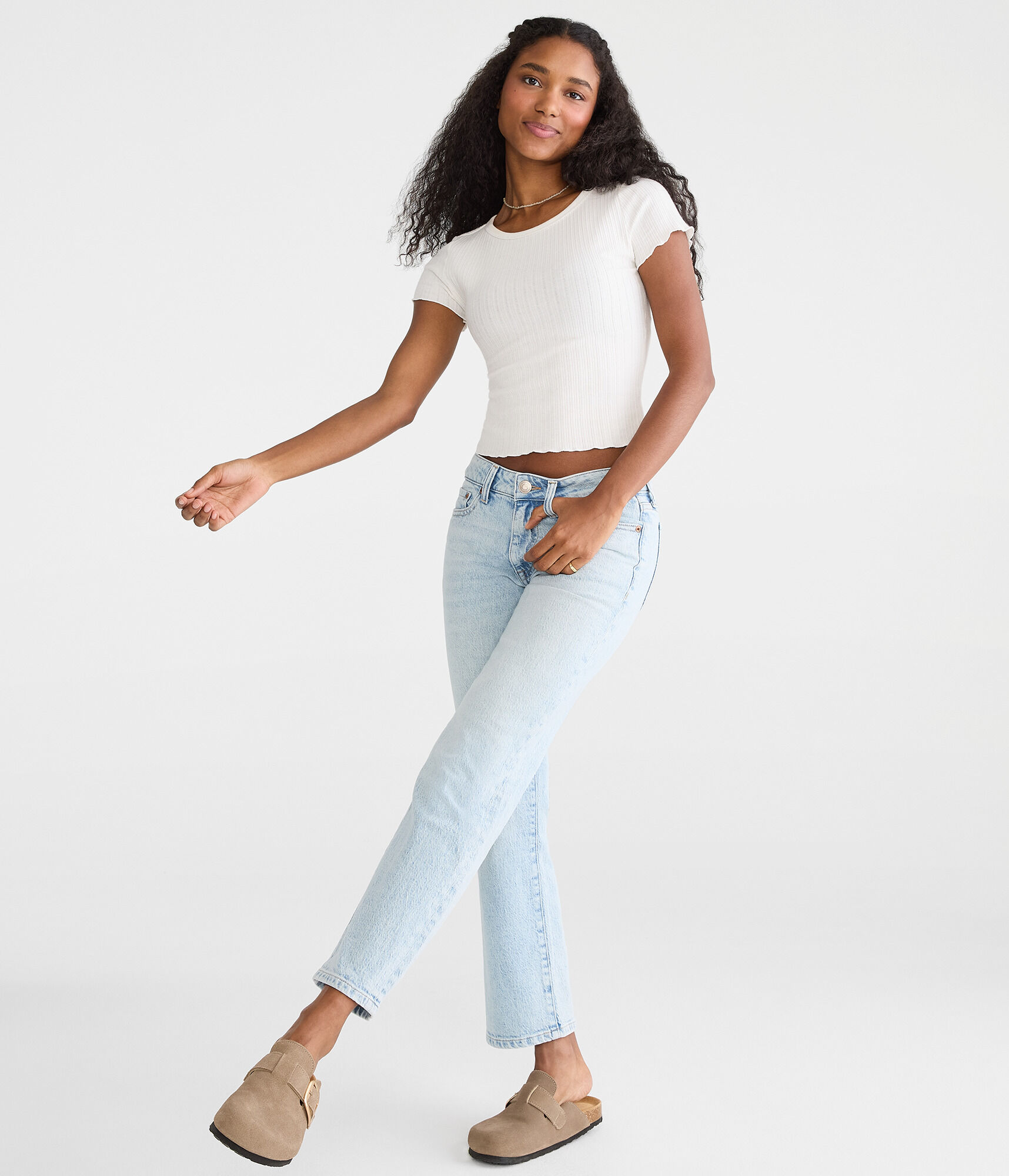 Mid-Rise Straight Ankle Jean
