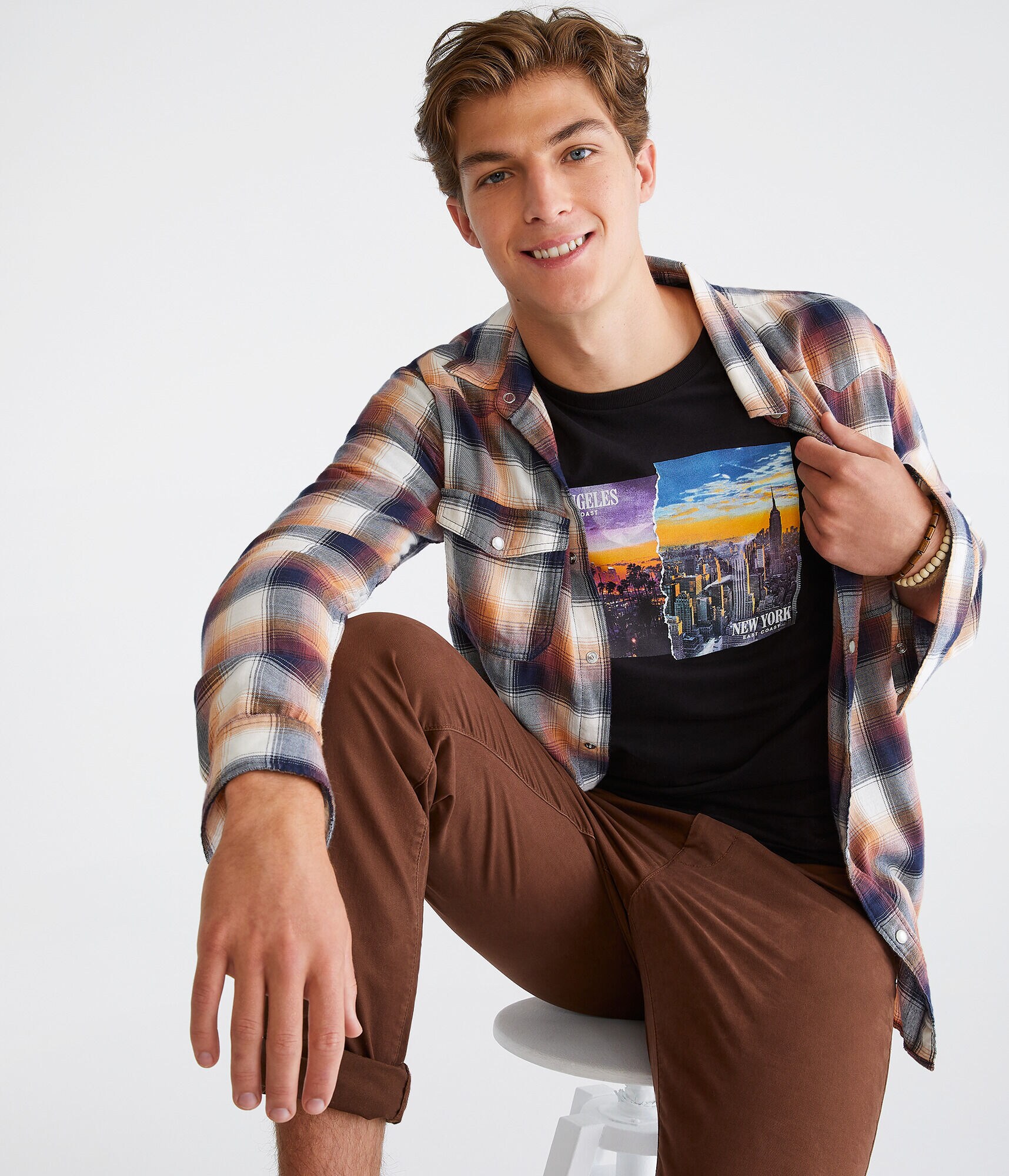 LA NY Skyline Graphic Tee