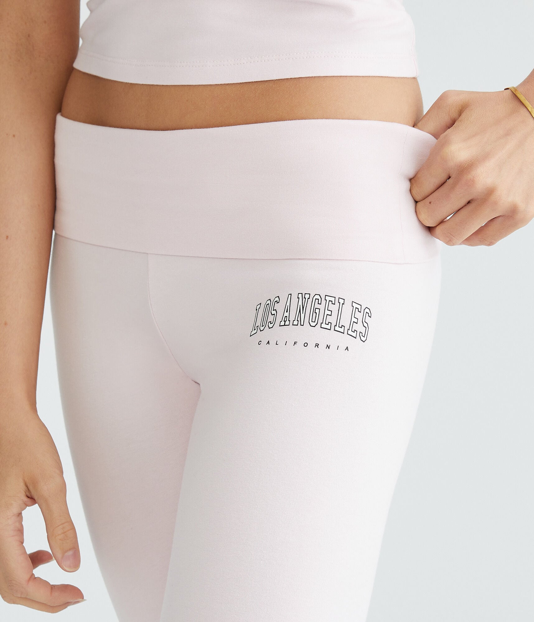 Los Angeles Mid-Rise Fold-Over Flare Leg Pants