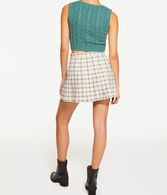 Plaid High-Waisted Pleated Skirt