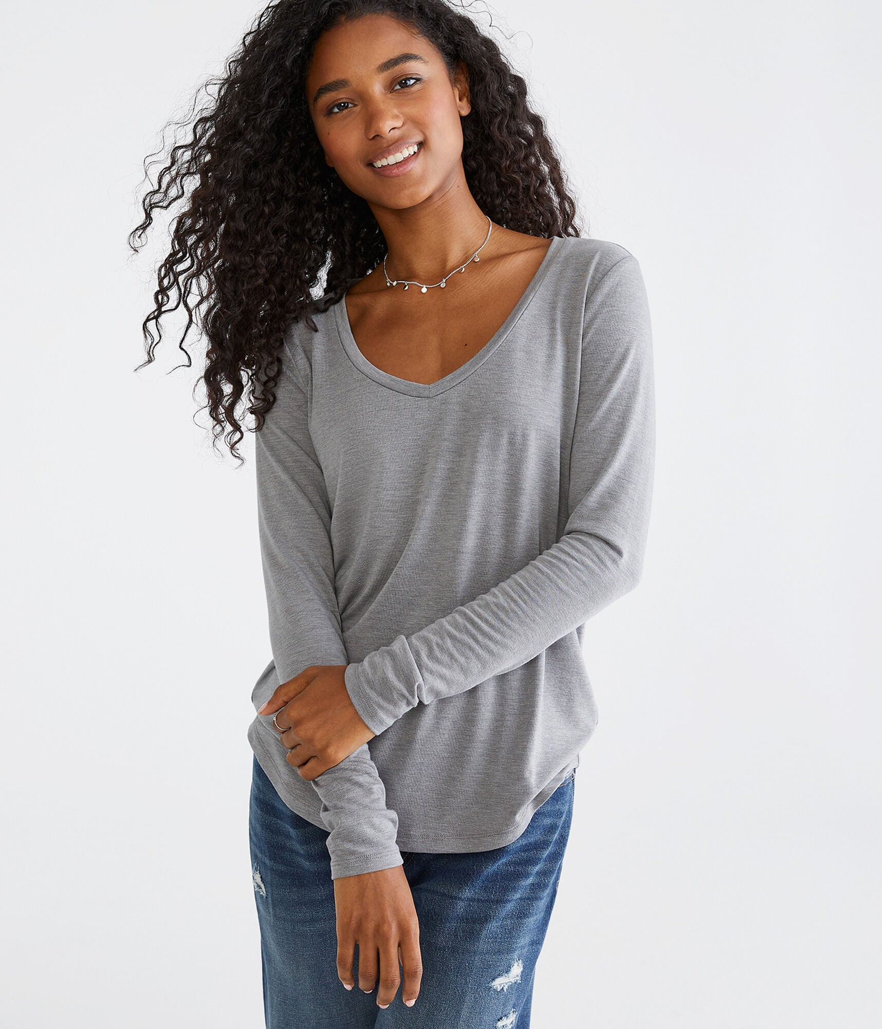 Long Sleeve Seriously Soft V-Neck Tee