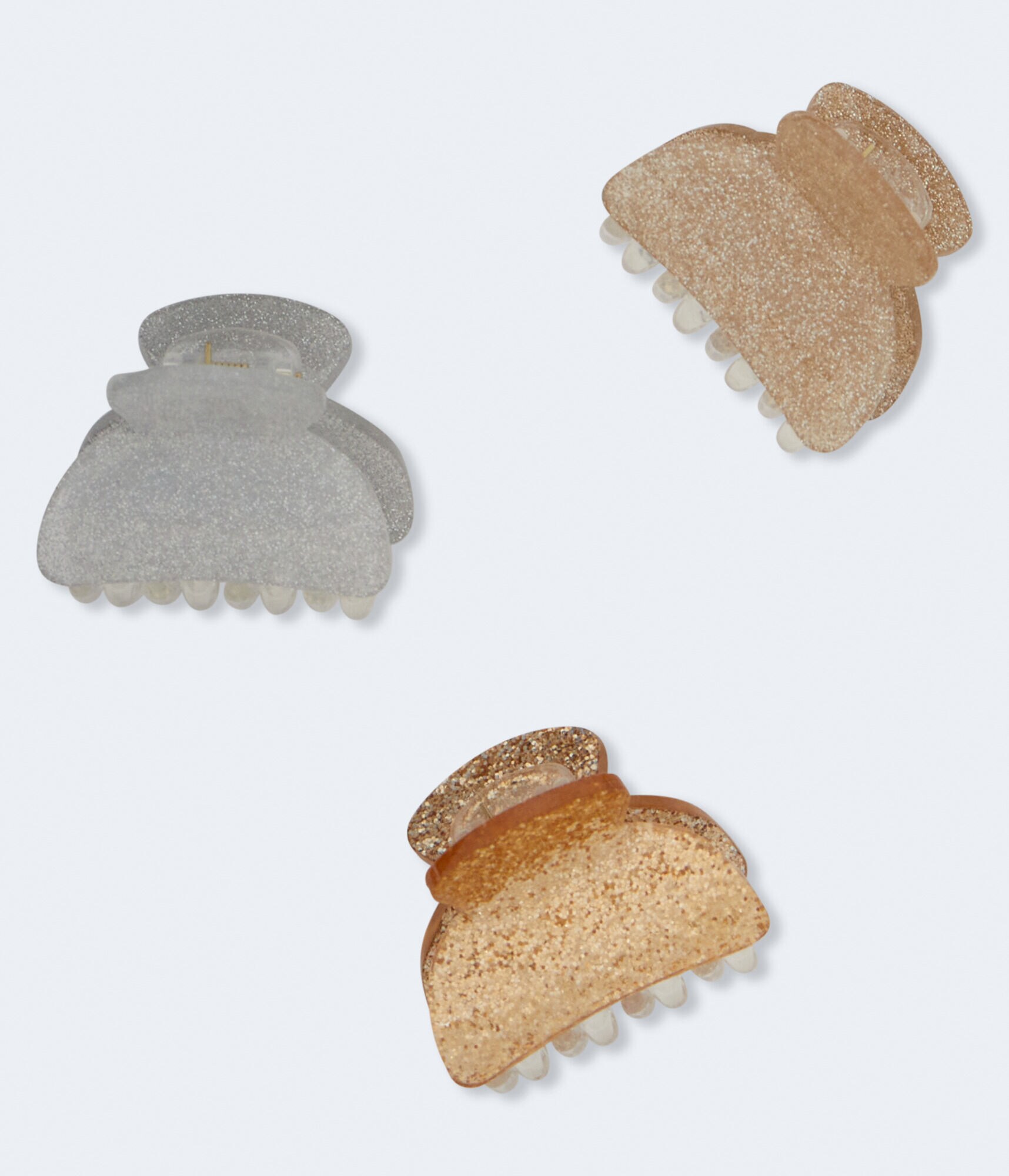 Small Glitter Claw Hair Clip 3-Pack