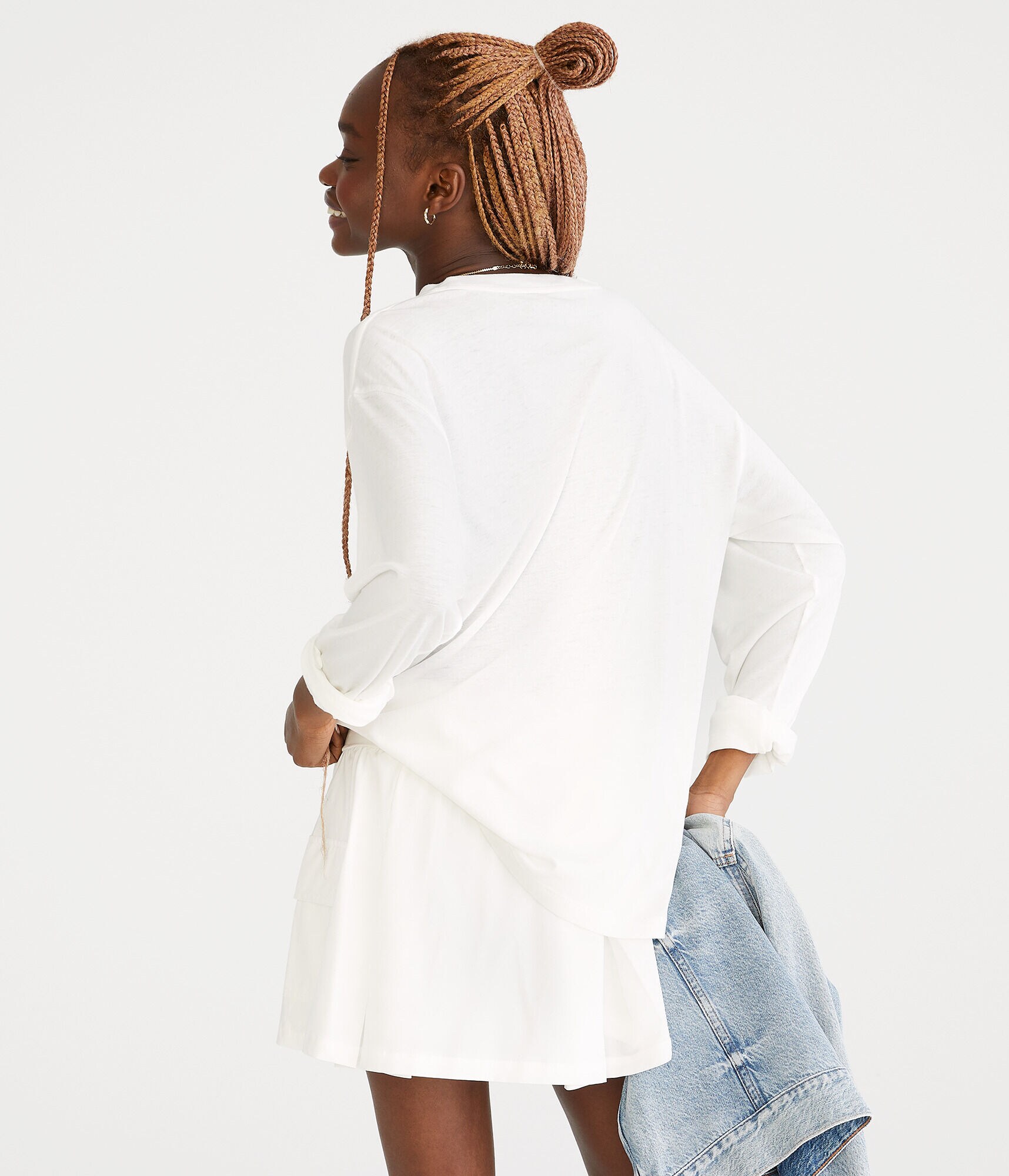 Long Sleeve Washed Loose Fit Crew Tee