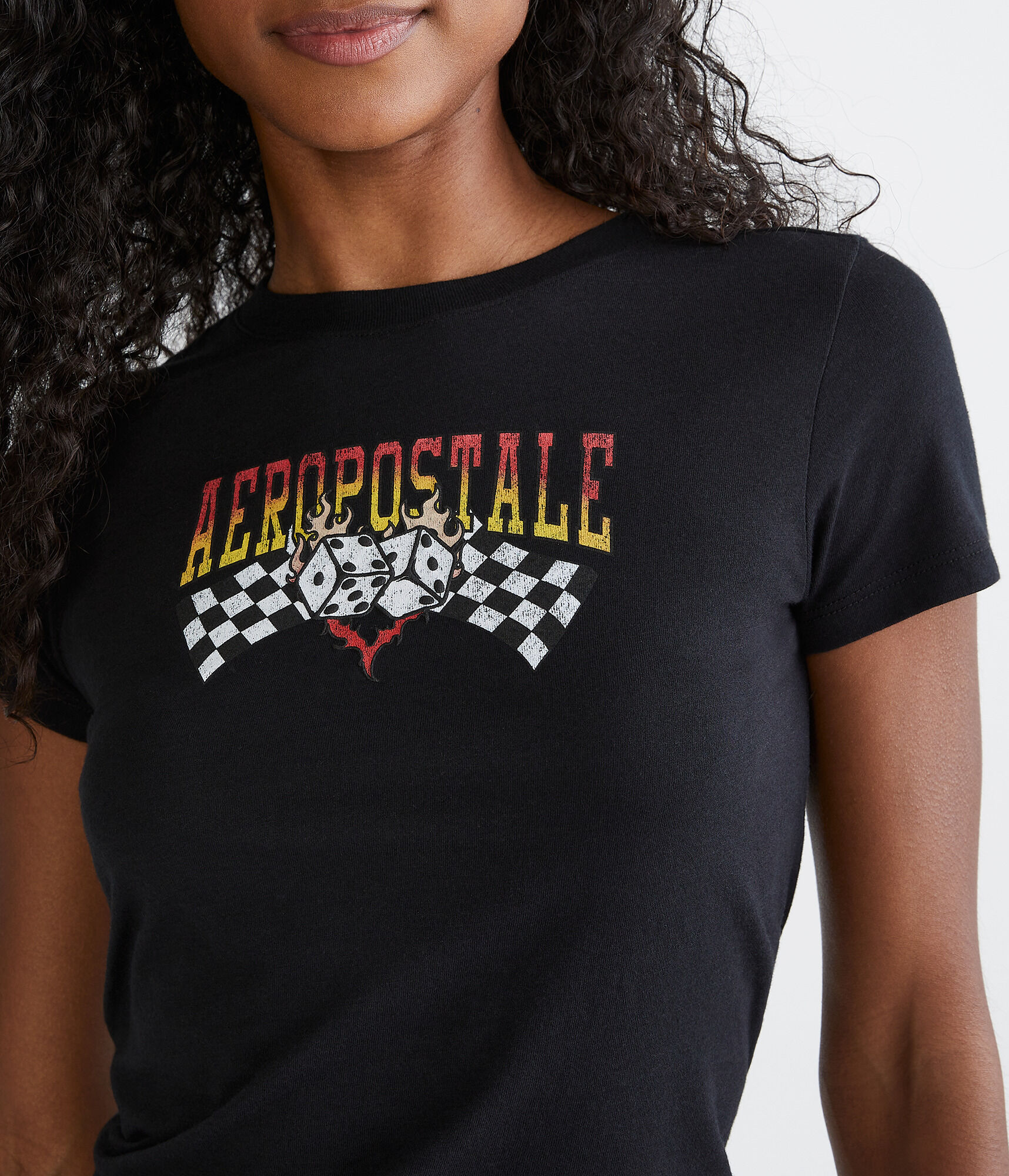 Aeropostale Flaming Dice Graphic Tee