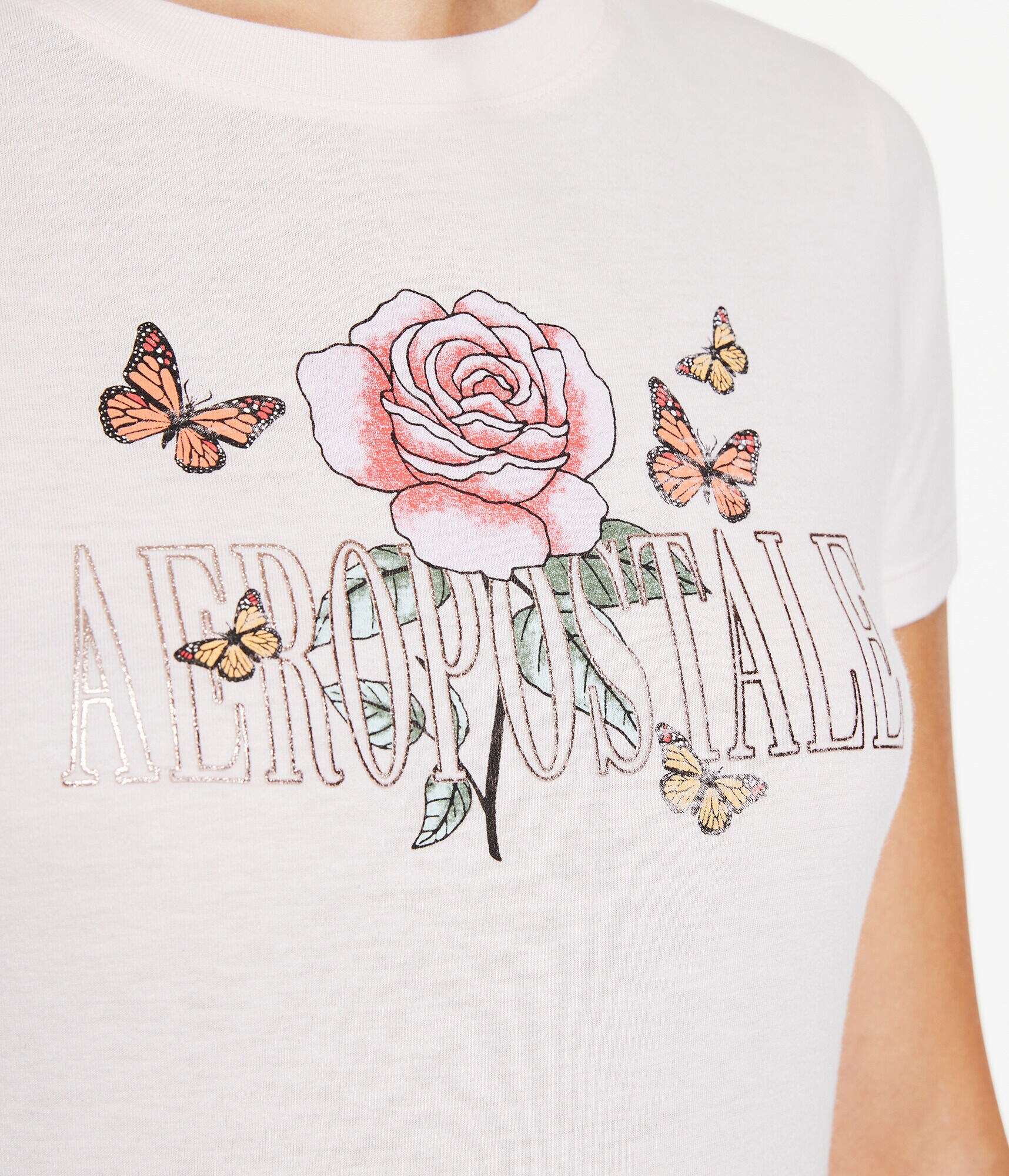 Aeropostale Butterfly Foil Graphic Tee