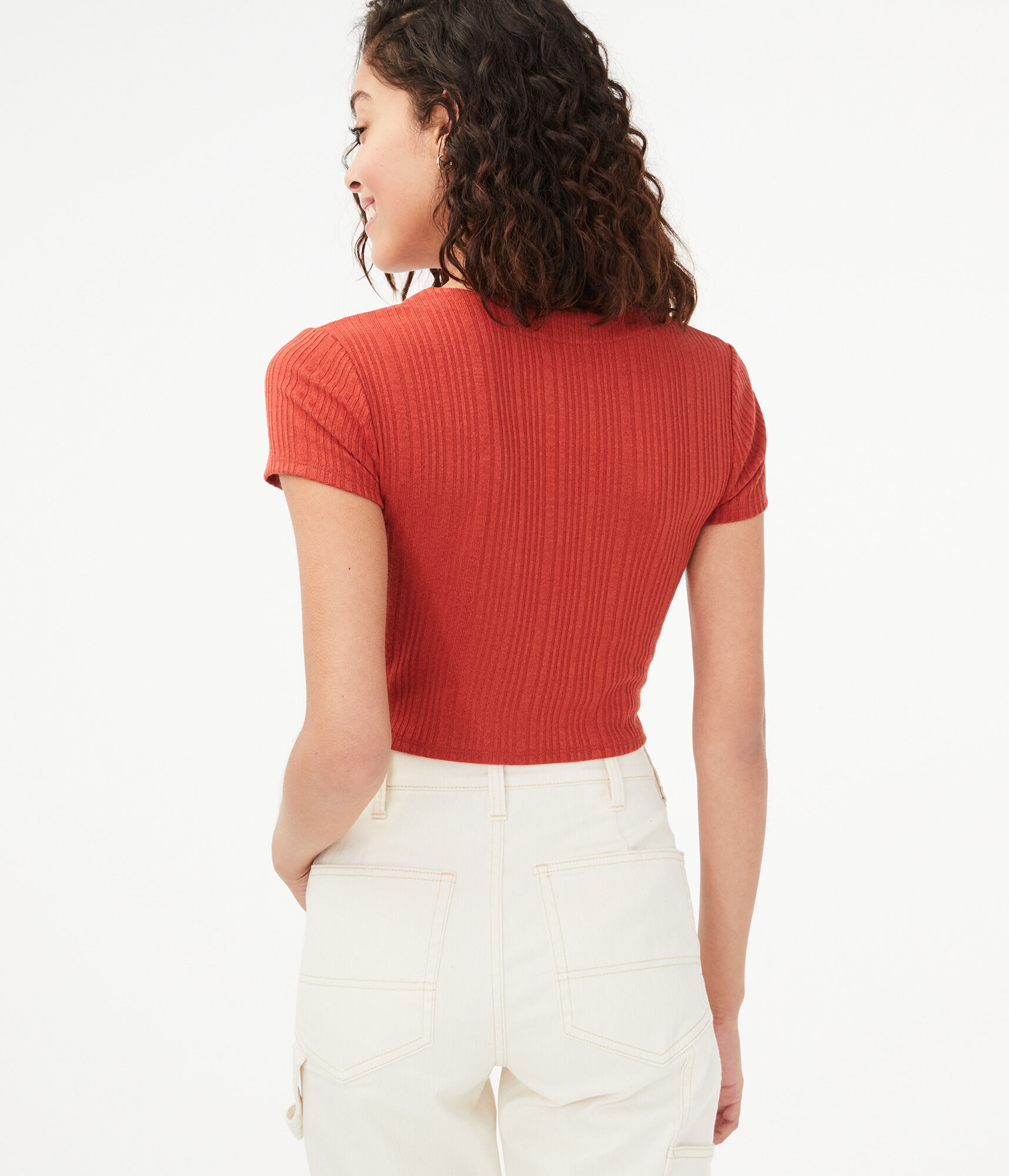 Ribbed O-Ring Crop Top