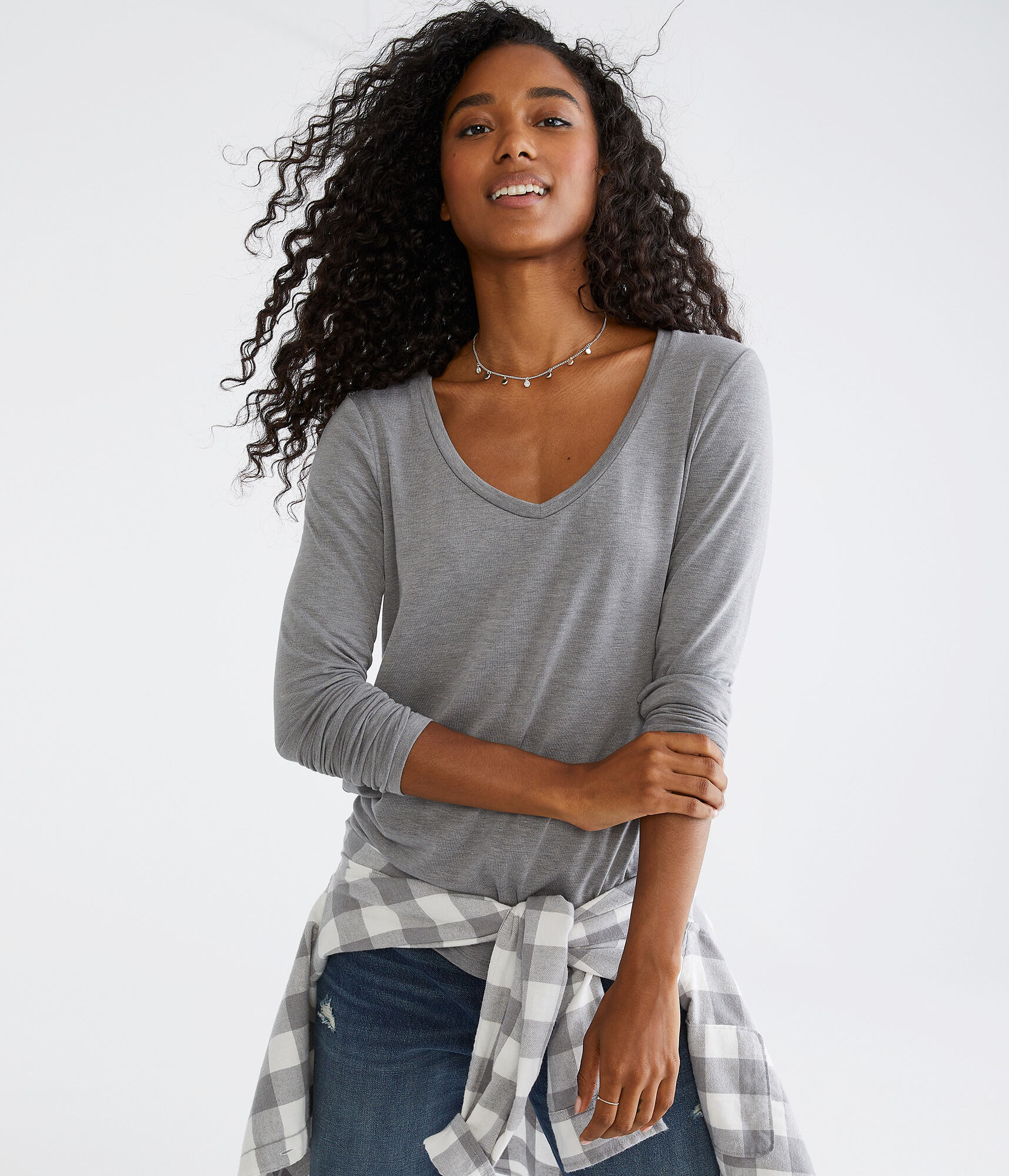 Long Sleeve Seriously Soft V-Neck Tee