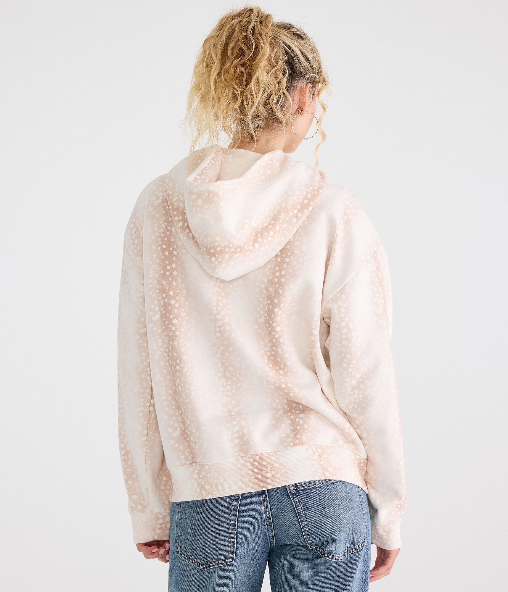 Cloud Soft Deer Print Oversized Pullover Hoodie