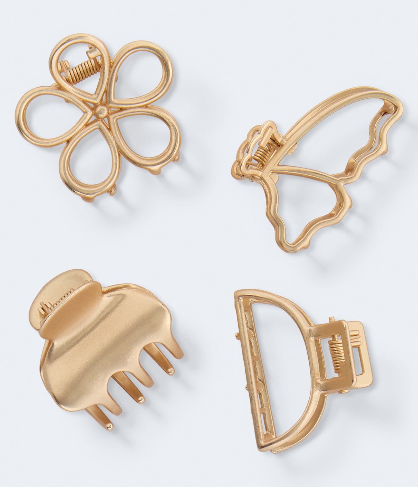 Small Metallic Claw Hair Clip 4-Pack