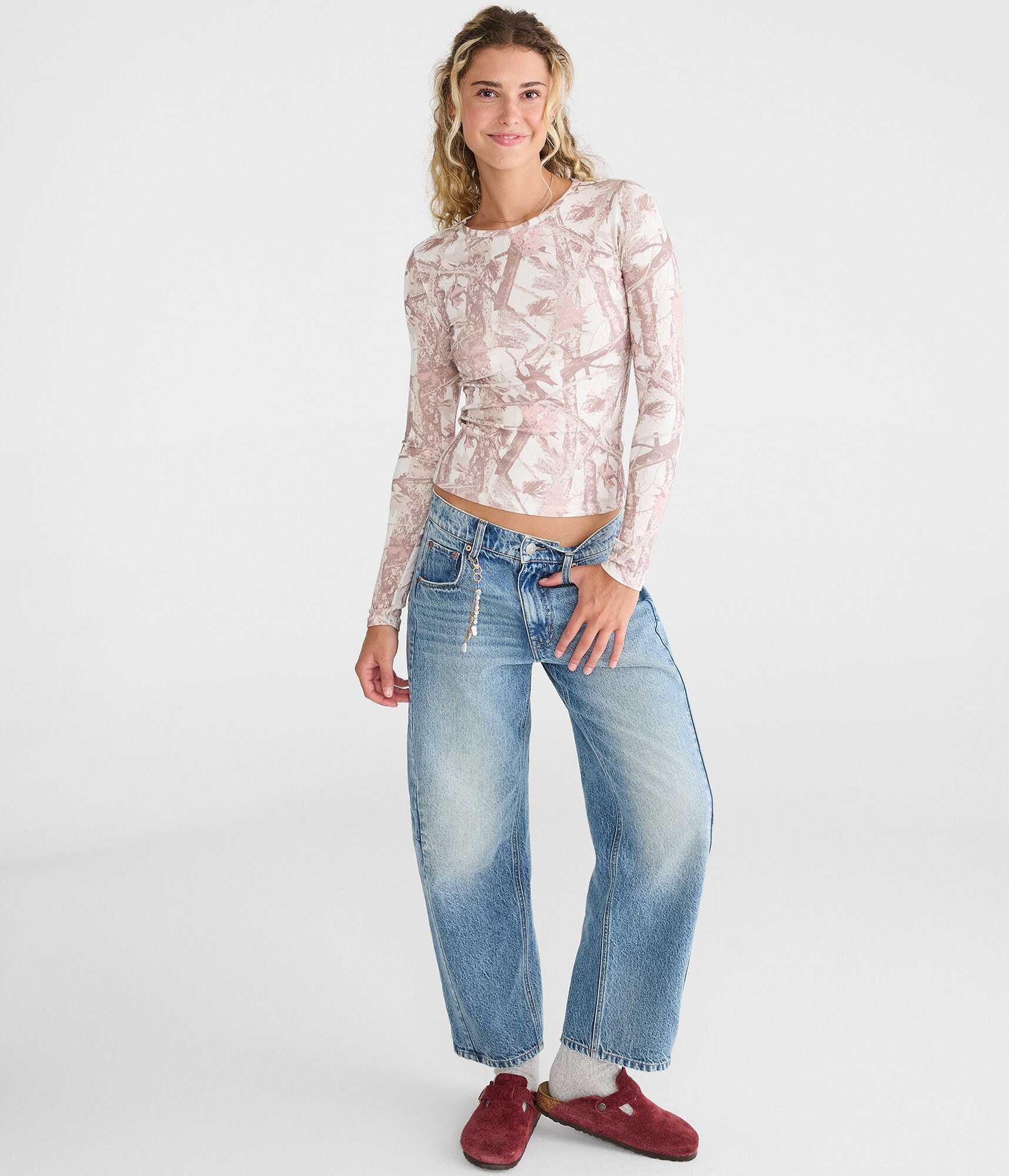 Long Sleeve Seriously Soft Forest Camo Baby Tee
