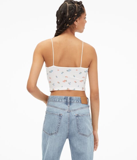Seriously Soft Floral Cropped Bungee Cami Seriously Soft Floral Cropped Bungee Cami