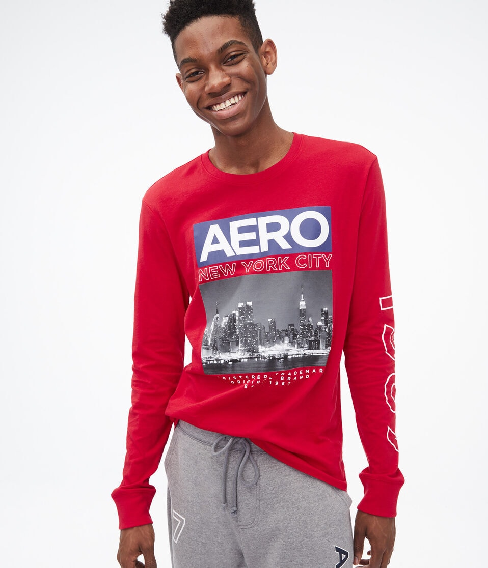 Long Sleeve Aero New York City Graphic Tee