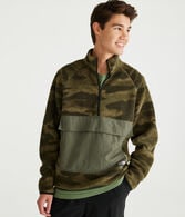 Camo Mixed Media Quarter-Zip Fleece Pullover