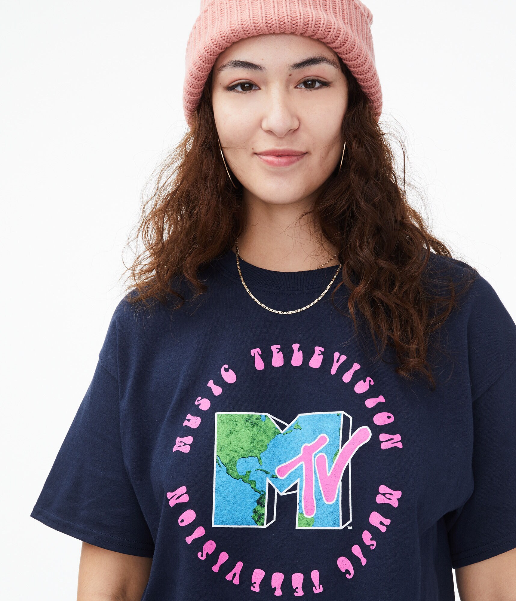 MTV Earth Cropped Graphic Tee