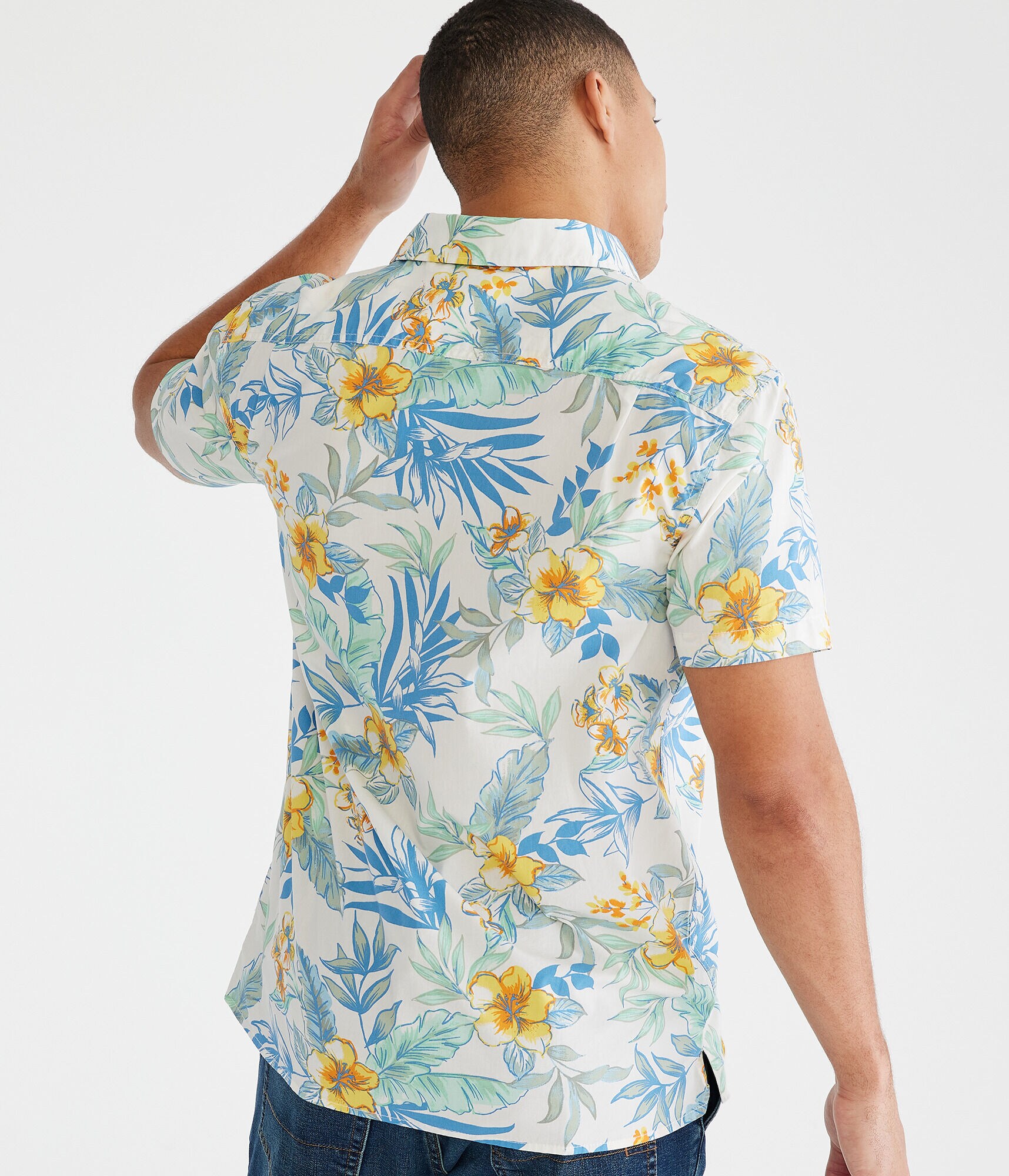 Tropical Floral Print Relaxed Shirt