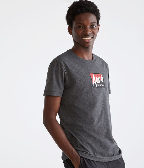 Aero New York Box Logo Appliqué Graphic Tee