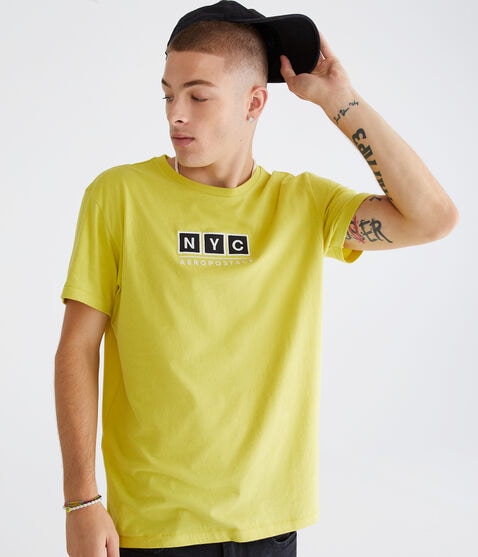 Aeropostale NYC Box Logo Appliqué Graphic Tee Aeropostale NYC Box Logo Appliqué Graphic Tee