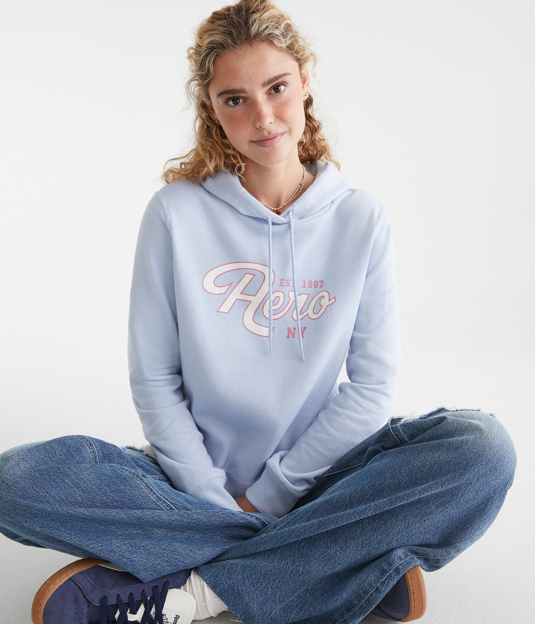 MIRROR9★Comfy club hoodie&pants Aero NY Script Pullover Hoodie