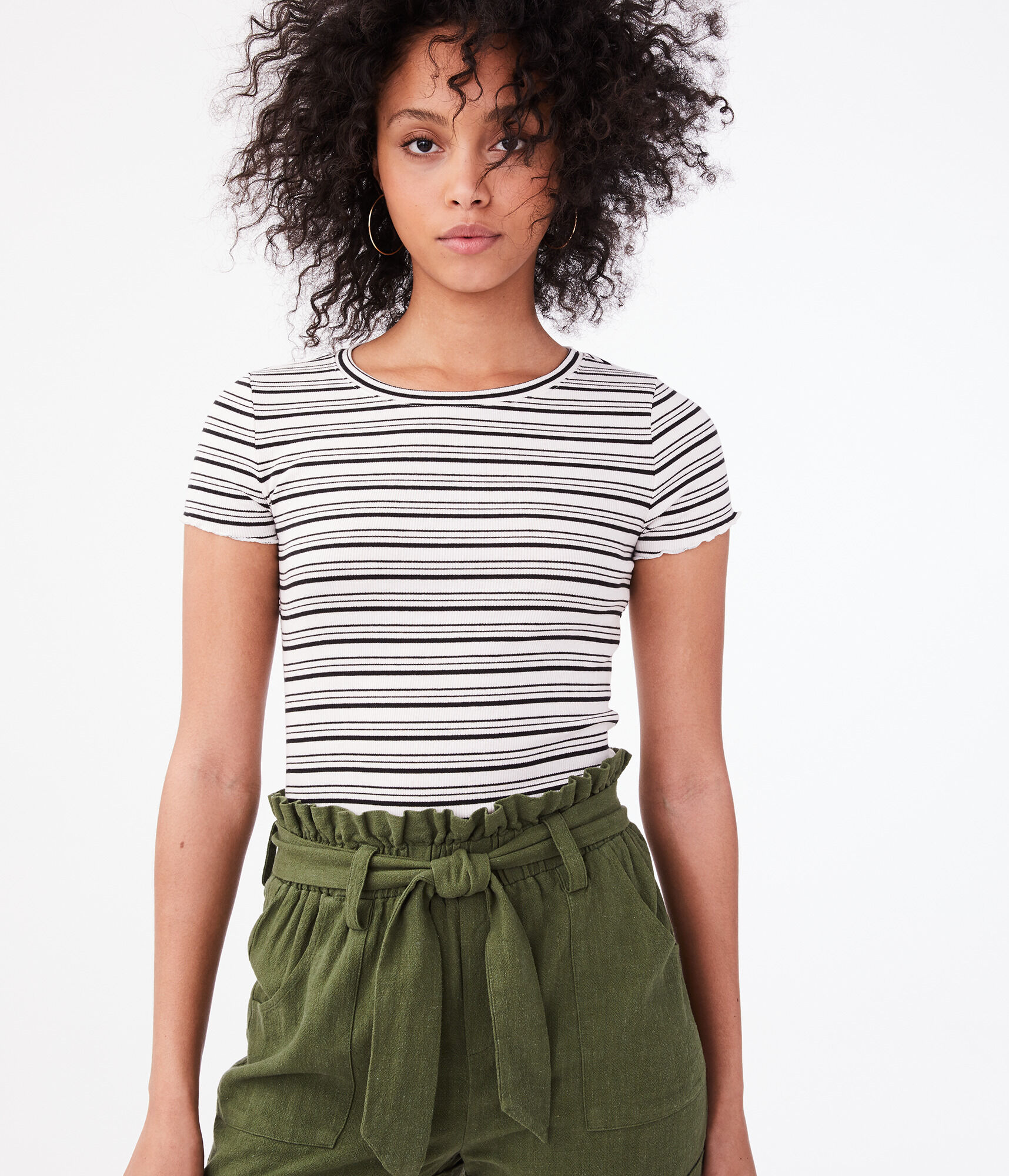 Striped Shrunken Tee