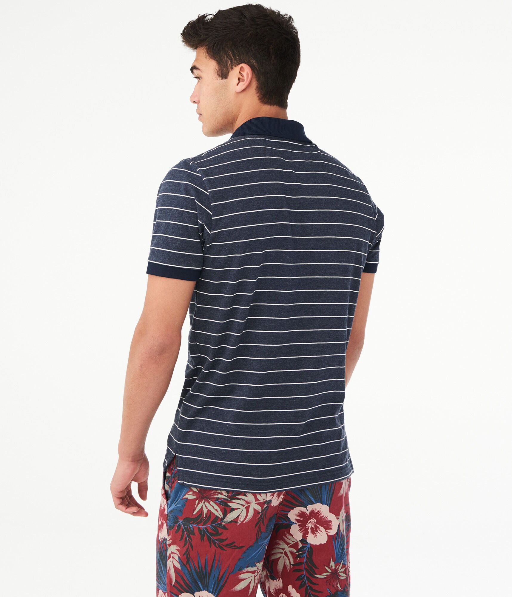 Thin Stripe Logo Jersey Polo