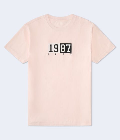 Aero 1987 Split Box Logo Appliqué Graphic Tee Aero 1987 Split Box Logo Appliqué Graphic Tee
